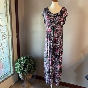 Carole HOCHMAN heavenly soft sleepwear long dress nightgown draw string size M